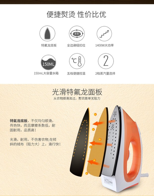 bàn ủi hơi nước cầm tay xiaomi Feike điện sắt hơi nước hộ gia đình bàn ủi sắt điện cầm tay mini súp quần áo điện vận chuyển máy sấy xô - Điện sắt bàn là xiaomi