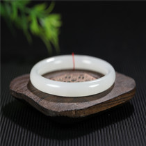 Xiaxia Yuyuange Pavilion Xinjiang Hotan mutton White Jade narrow strip couple thin strip girl Jade Bracelet with quality inspection certificate