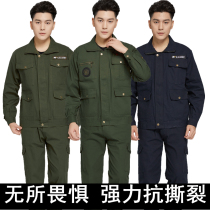 Camouflan suit mens spring and autumn abrasion-proof labor conserved pure cotton electric welders as special soldiers for the military uniform tooling