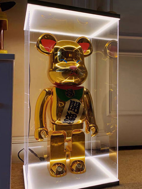All-in-one spell-free bearbrick building block bear violent bear figure transparent storage acrylic display box dust cover