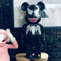bearbrick violent bear building block bear black venom trend doll doll handmade model ornament 400%