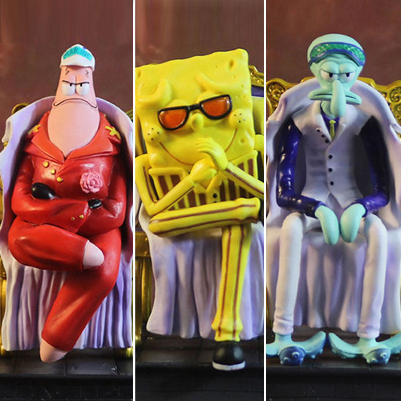 SpongeBob SquarePants One Piece Navy three major generals hand office doll blind box desktop ornaments around