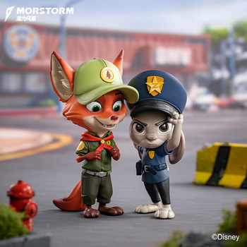 Morstorm Disney In-Stock Zootopia Series Red Scarf Officer Nick Judy Plush Toy Gift