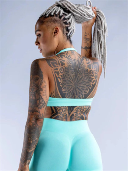 欧美挂脖美背瑜伽服背心普拉提聚拢防震紧身运动文胸健身内衣女新