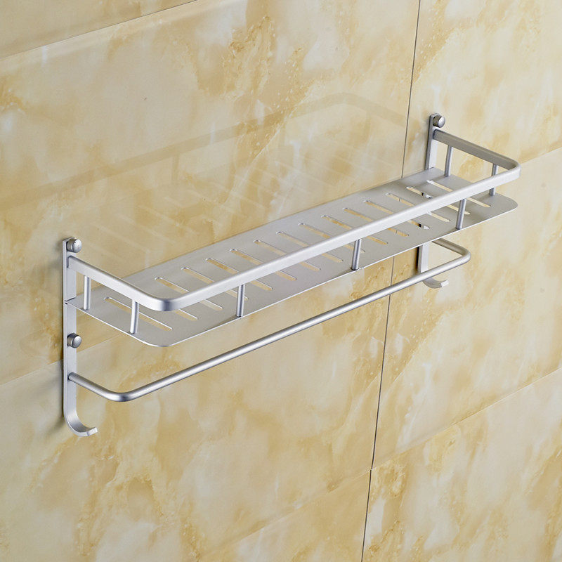 Bathroom shelf wall hanging towel rack free punching space aluminum toilet supplies storage daquan bathroom shelf