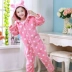 Mùa thu và mùa đông trẻ em flannel ấm áp đồ ngủ một mảnh bé dịch vụ nhà cô gái dày lên nhà vệ sinh cô gái sang trọng túi ngủ bodysuit chất nỉ bông hàn quốc Áo liền quần