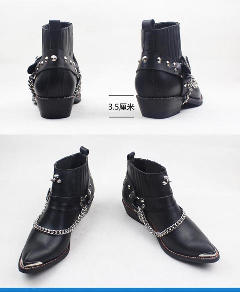 Phiên bản mới TB804 người đàn ông da của giày cao bồi miền tây boots riding boots rock boots da nhọn Martin khởi động