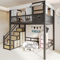 New iron elevated bed small household duplex single-top iron bed loft apartment loft spatial iron bed