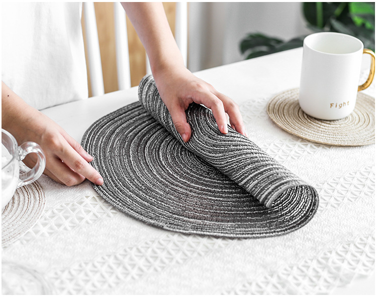 Nhật cotton pad cách nhiệt giữ nồi placemat ren đế lót ly tròn món trượt handmade bảng bề mặt mat - Khăn trải bàn khăn trải bàn không thấm nước