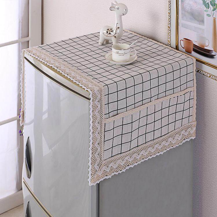 Single door double door refrigerator cover washing machine cover towel with storage bag household appliances dust cover universal cover towel