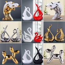 Creative Home Swan Decorations Swing room Dining Room Bedroom Wine Cabinet TV Cabinet Ceramic Crafts Wedding Gifts
