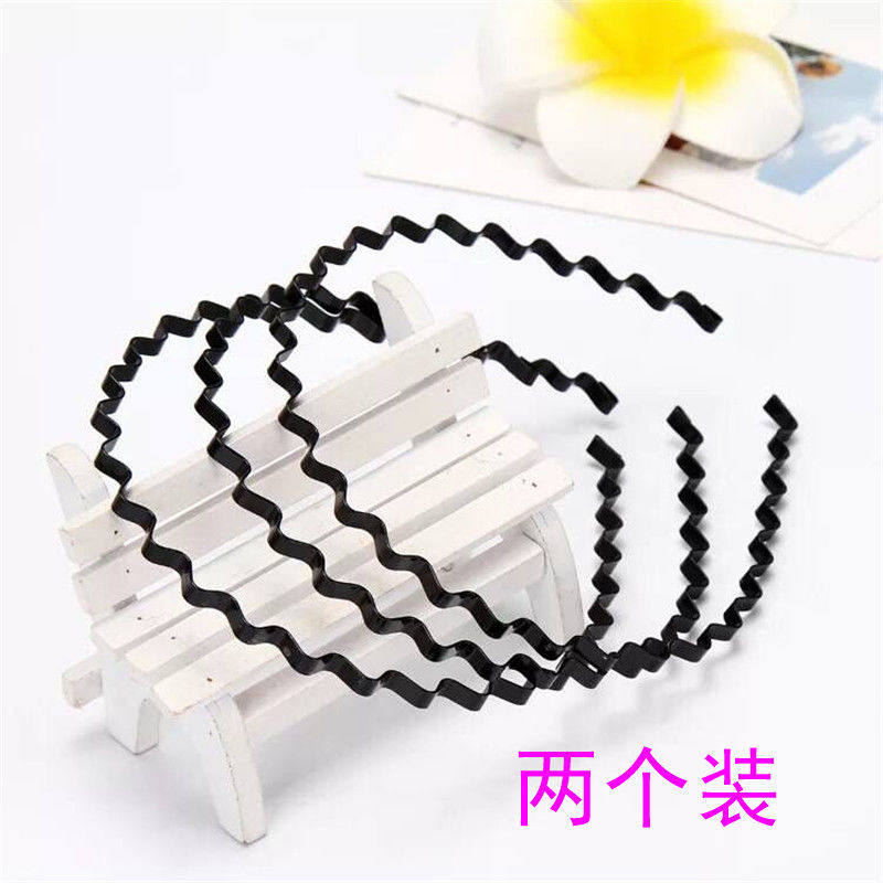 Two Clothing] Hair Stirrup men's ladies Korean version headwear Alloy Wave Hair Stirrup Wash face Han version hair clip headwear