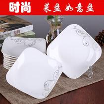 6-10 ceramic dishes octagonal dishes household dishes deep dishes rice plates square dishes tableware