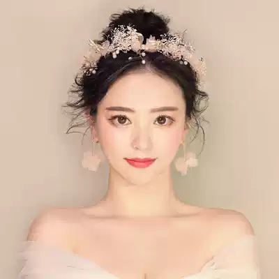 Korean Bride Gypsophila flower floral headdress handmade seaside holiday Garland hair ornaments wedding yarn headdress