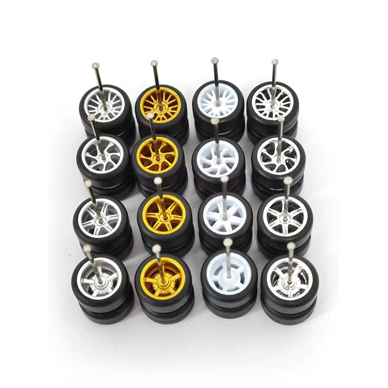Hot Wheels Matchbox Tomica 1/64 Entry-Level Alloy Car Model Modified Wheels Rubber Tires Wheel Hubs Rubber Tires