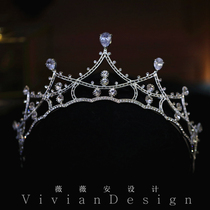 Beautiful fairy Crown temperament zircon rhinestone Bride wedding headdress with makeup crown princess wedding hair accessories