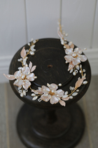 European flower natural Pearl opal bridal hair belt dress high-end belt handmade original design accessories
