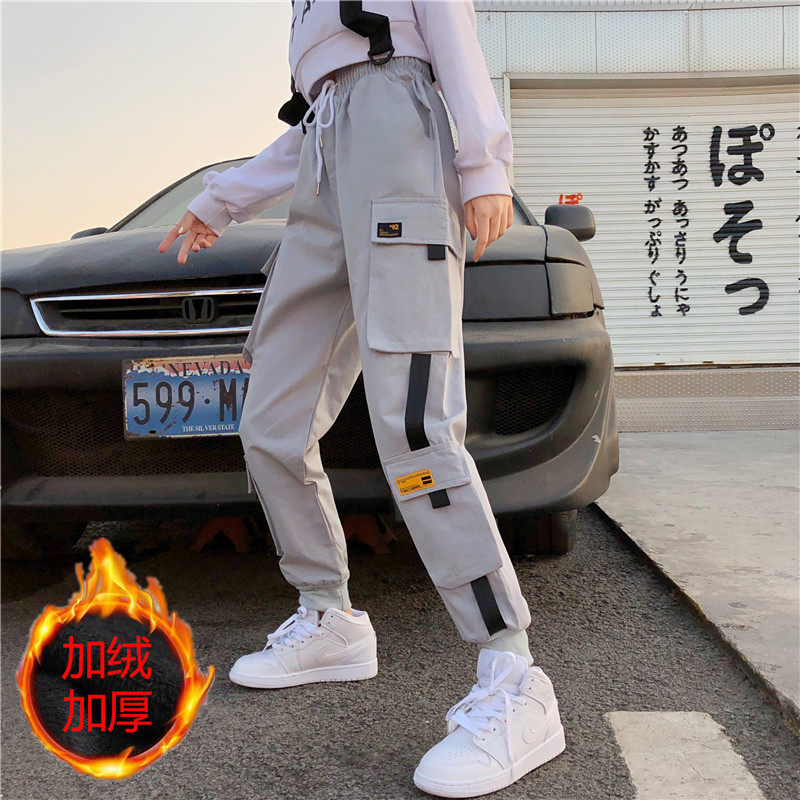 15 girls big boy pants autumn winter new style 14 primary and secondary school students 13 fat girls loose Korean version of the foreign sweatpants 12 years old