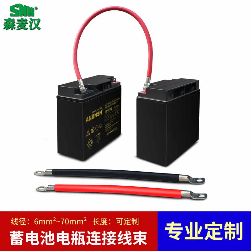 Automotive electric vehicle 6 10 25 square copper wire battery battery in series parallel copper terminal connection harness