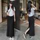 Straight skirt women's summer high waist hip long skirt 2025 new retro slimming one step skirt slit long skirt