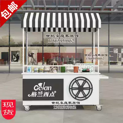 European-style wrought mobile night market stall car supermarket promotion car creative outdoor stall car with cabinet flower shop