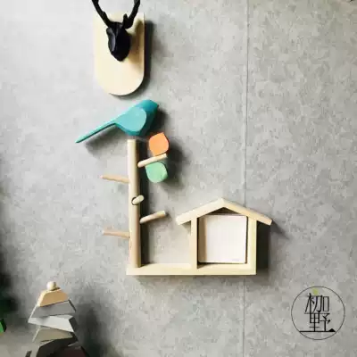 Creative pastoral single and double switch stickers pastoral leisure chasing life nail-free and injury-free solid wood hand-made colorful collocation free mail