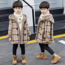 Boys fur coat autumn and winter style CUHK Tong thickened child foreign air boy 11-year-old Cavet cashmere
