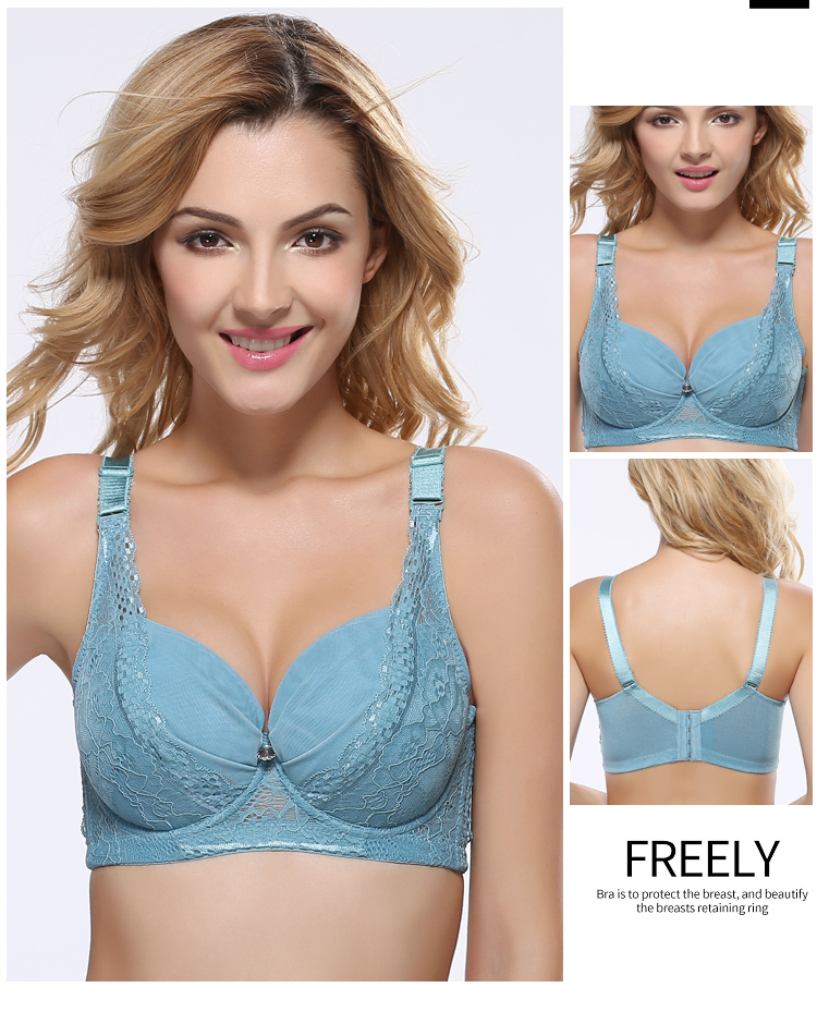 Bra mỏng mỏng siêu mỏng kích thước lớn khuôn mỏng cốc ngực lớn cho thấy mũm mĩm mm không có bọt biển thu thập điều chỉnh sữa gần gợi cảm nội y