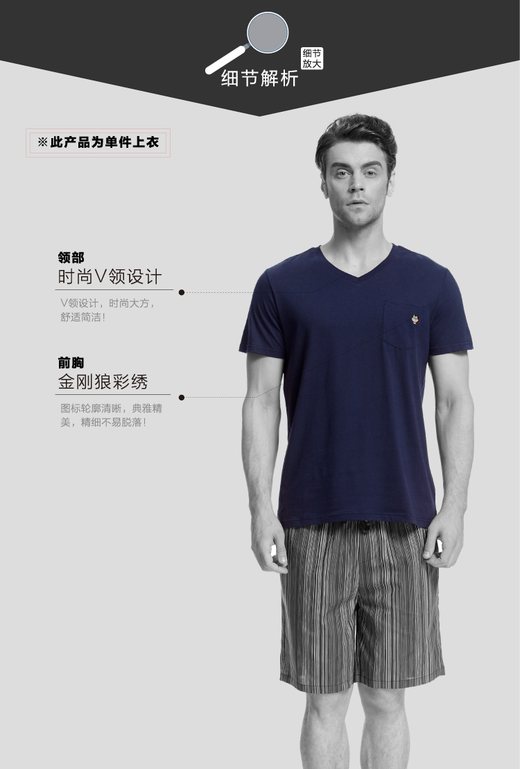 Bảy bộ đồ ngủ sói nam cotton mùa hè ngắn tay áo thun thanh niên giản dị đồ ngủ nam cotton phục vụ nhà đồ bộ thun