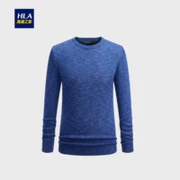HLA / Haicang House màu net cộng với áo len nhung dài tay 2018 mùa đông mới sản phẩm áo len ấm áp Hàng dệt kim áo len nam cổ lọ