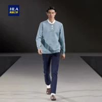 HLA / Haicang House cộng với áo len nhung cổ điển đôi 2018 mùa đông mới áo sweater nam