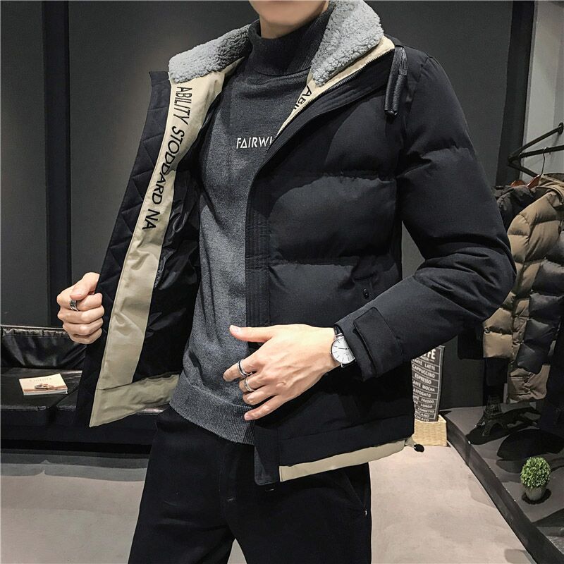 羊羔毛绒棉衣男士羽绒棉服2019新款冬季外套加厚学生棉袄短款袄子