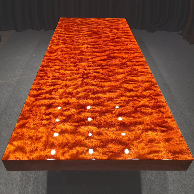 Bahua solid wood large board table Log dining table Tea table Tea table desk Boss table Brazilian rosewood Mahogany desk