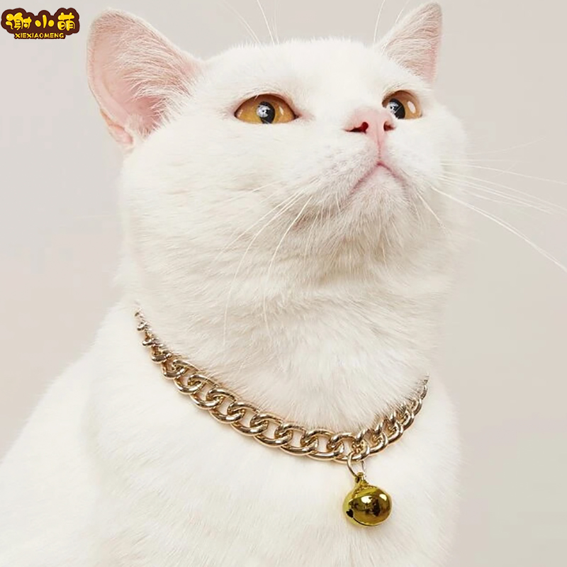 Pet Bell Necklace Necklace Kitty Dog Necklace Farinfighting British Short Blue Cat Neck Necklace Gold Dog Necklace Adornment