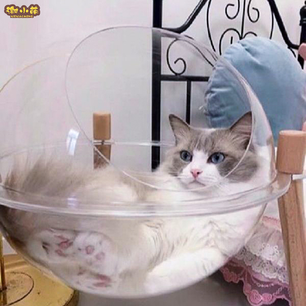 Acrylic transparent cat litter dog litter net red space wooden star ufo pet litter winter warm cats and dogs universal