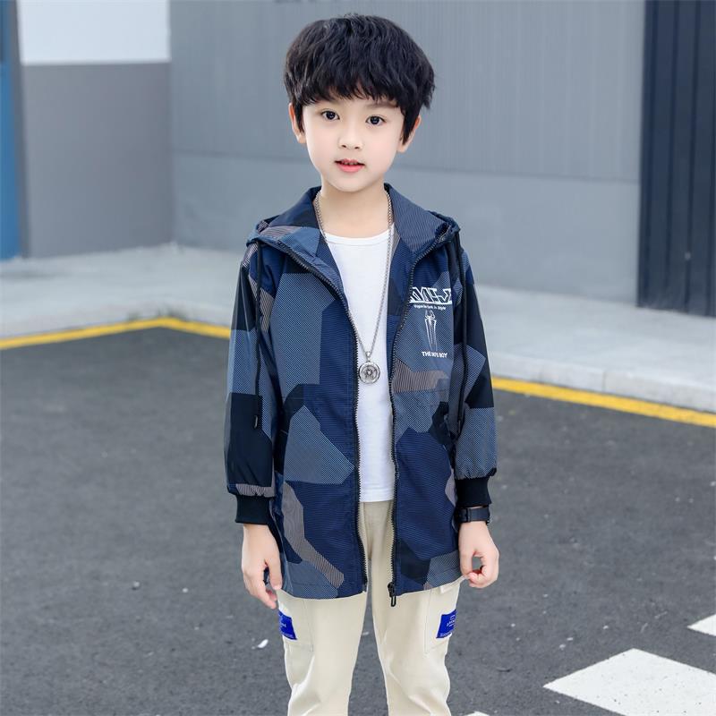 áo khoác mùa xuân Boys Thu 2020 trẻ em mới của Hàn Quốc phiên bản của giữa mùa thu và bầu không khí nước ngoài trẻ em lớn trong mùa thu dài áo gió thủy triều