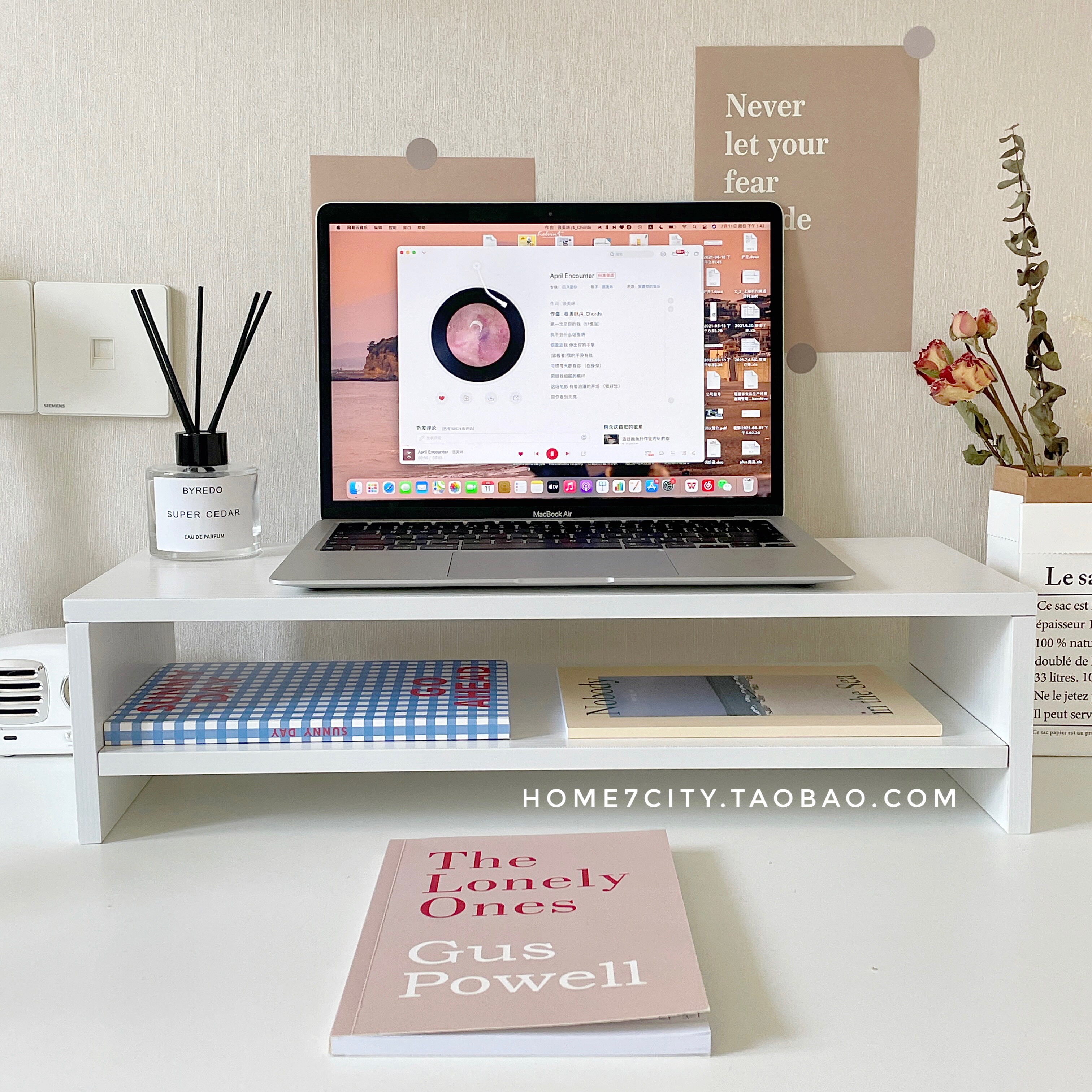 ins white computer heightening rack display screen Overhead Protective Neck Brace Table Containing Layer Shelf Double Base Cushion High