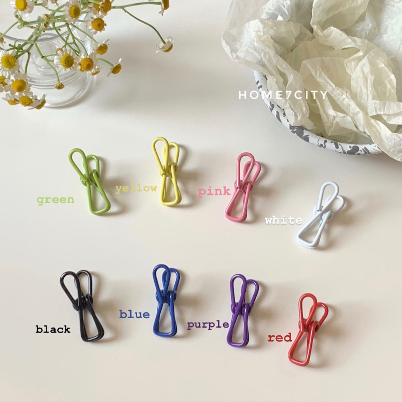 ins macarons color series long tail clip convenient adhesive clip hand ledger and clothesclamp multifunctional iron art small clip