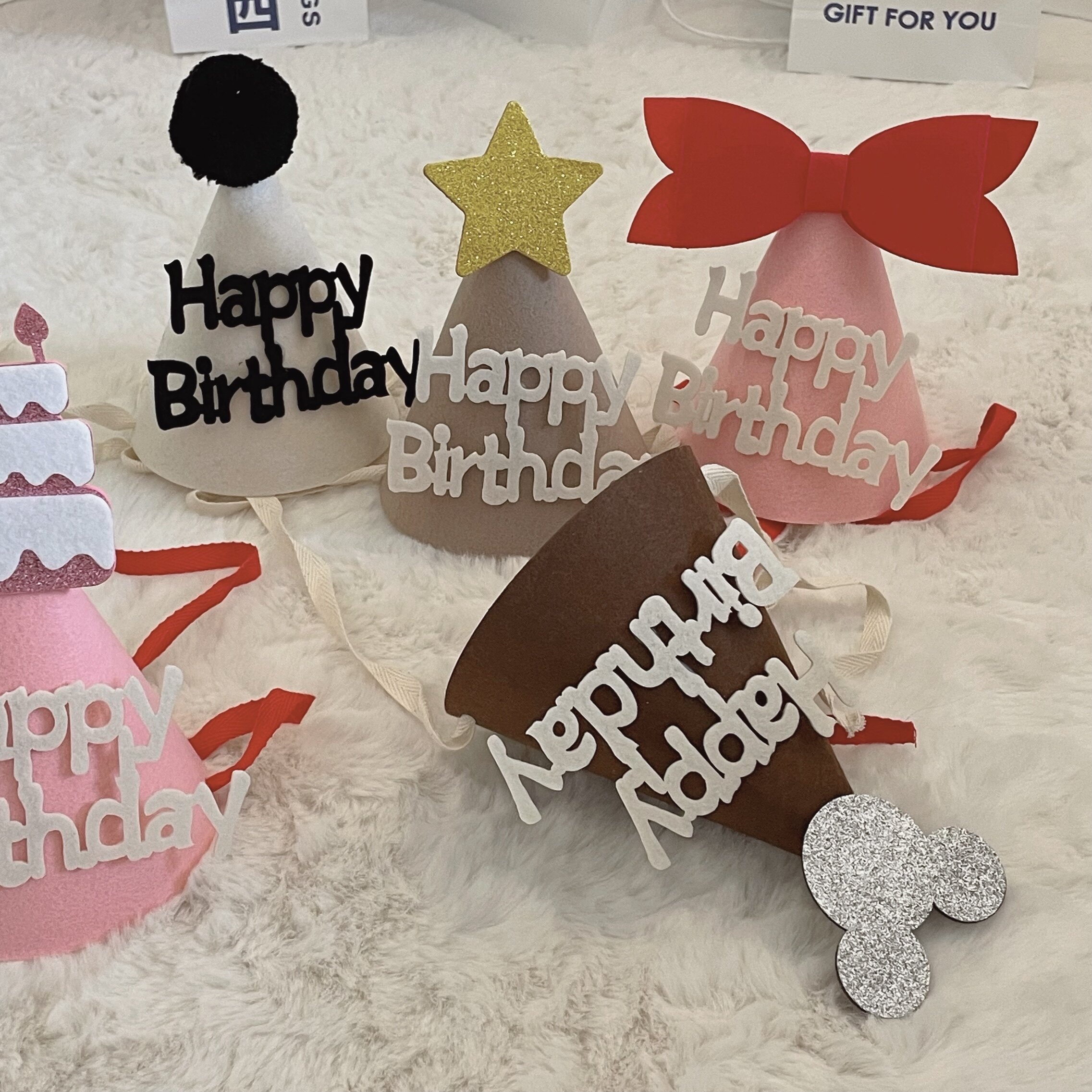 Birthday hat ins Korean blogger's same girl Heart cute English Birthday Decorative Prop Photo Party Hat
