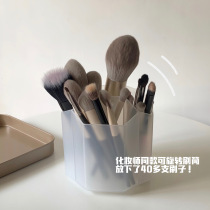 Makeup Artist Co-Paragraph Transparent Rotatable Makeup Brush Bucket Dresser Mouth Red Brow Pen Eyeliner Large Capacity Containing
