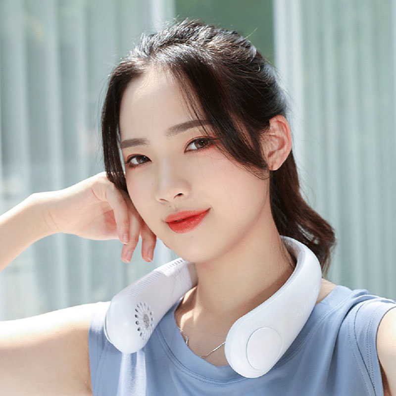 Outdoor portable leafless neck fan usb charging lazy man mute mini student hanging neck electric fan Fan Fan