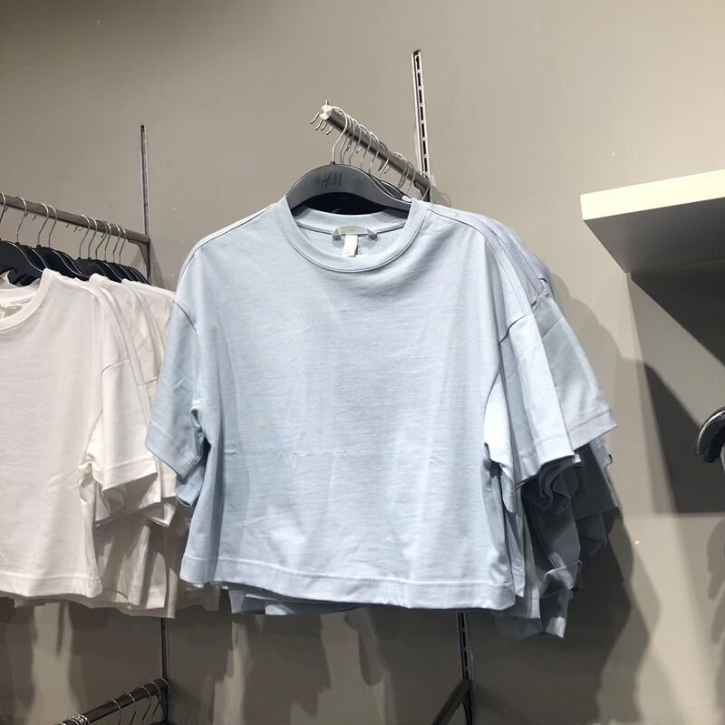 H Brand Genuine Women's Clothing 26 Summer New Fashion Soft Cotton Jersey Square T-Shirt 1290209