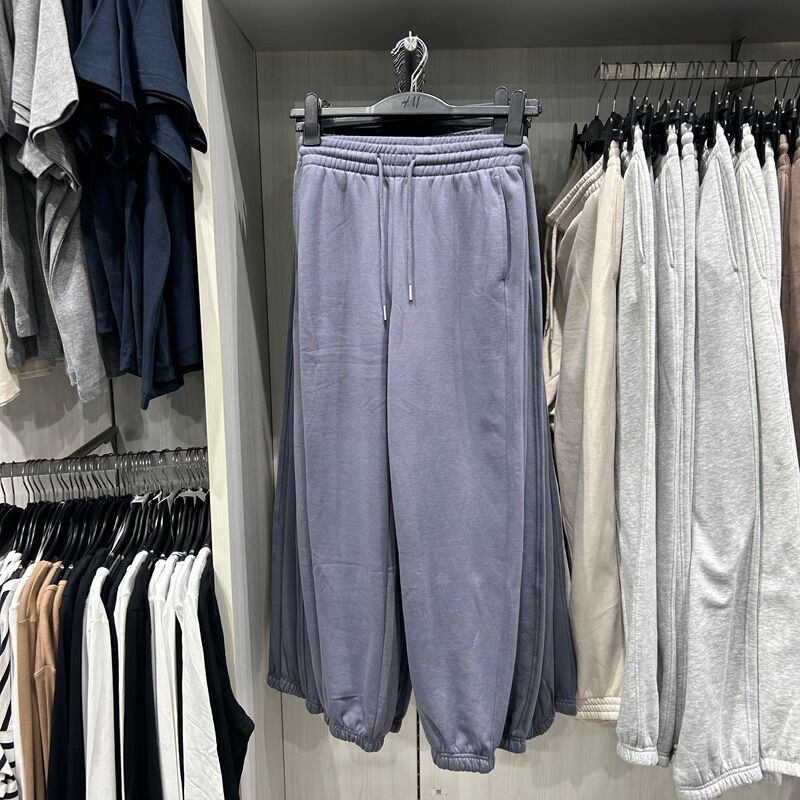 H Brand Genuine Women's Clothing 25 Summer New Versatile Cotton Blend Sweatshirt Fabric Sweatpants 0932722