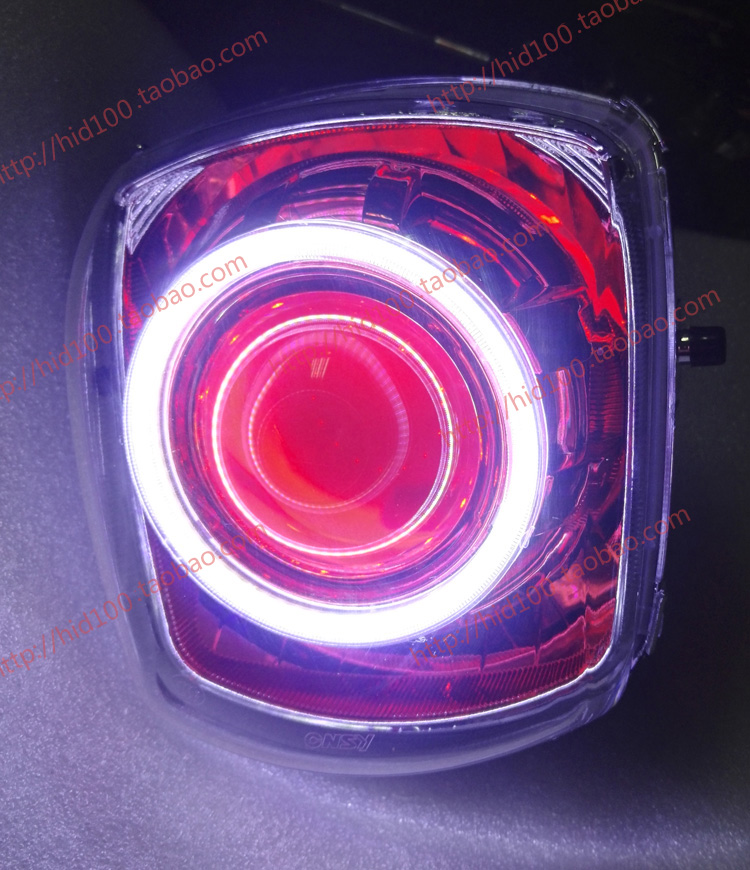 酷 CUXI100 xe máy Xenon ống kính đôi lắp ráp sửa đổi đèn pha Q5 biển 5 thiên thần mắt quỷ đèn halogen xe may