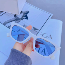 Wu Xin star with white border sunglasses female retro cat eyes small frame BAO WEN male trendsetter polarized sunglasses