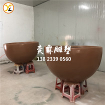 Large golden round flower cylinder GRP ground large vase floral hotel on floor flower arrangement green planting flower floral