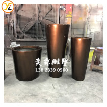 GRP round flower pot mall large floor-type flower cylinder GRP landscape flower pot