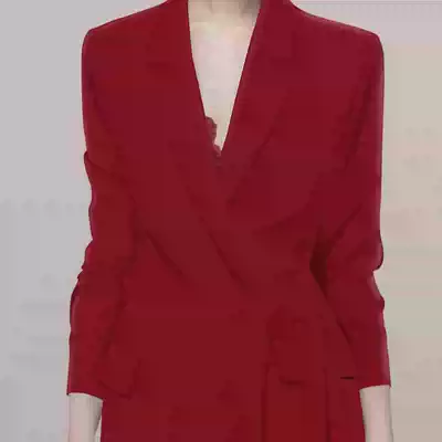 Red dress children 2021 new autumn French retro small dress red suit dress annual net red dress dress dress