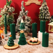 Forest Christmas green scented candle collection Christmas tree cylindrical thread snowflake ignition candle atmosphere