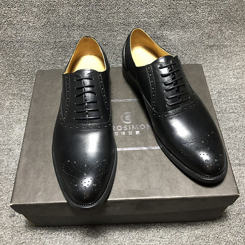 Shoes men's wave shoes Bloc carved genuine leather pointed Korean version of the new business casual Inron men's leather shoes